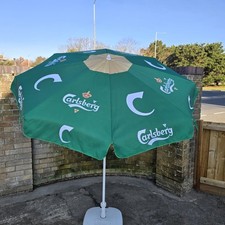 Carlsberg Beer Garden Parasol In Green Pub Umbrella Tilting Unused 
