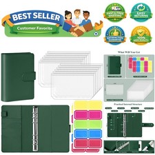 Elegant A6 Budget Binder Set with Zipper Cash Envelopes for Financial Mastery