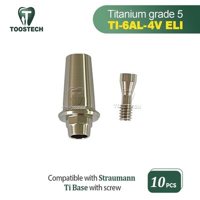 10pcs Titanium Base CAM CAD Ti Base fits to Straumann RN Tissue level D5.0mm