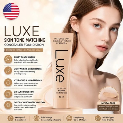 Luxe Color Changing Foundation - Instantly Adapt to Your Skin Tone - Medium 30ml