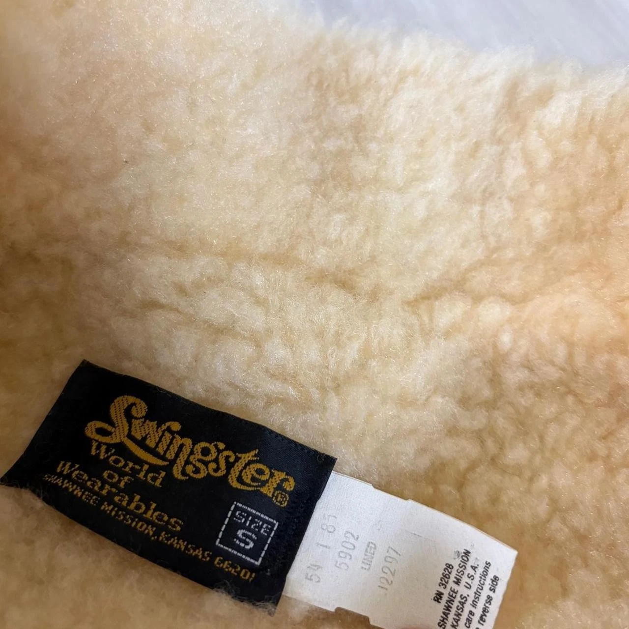 Vintage 70s/80s Swingster Tan Faux Sherpa Suede Ranch Jacket image 4
