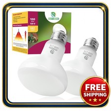 Reptile Heat Lamp Bulb 100W 2 Pack Simulate Sunlight for Reptiles