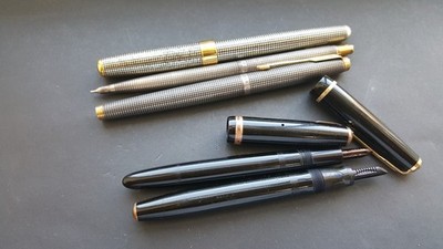 VERSCHIEDENE STERLINGSILBER + VICTORY PARKER FÜLLFEDERHALTER GEMISCHTER ZUSTAND 4U2FIX