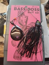TWO BLACK BEAUTY 3/4 OZ BASS BOSS HOSS SINGLE SPIN THUMPER SPINNER BAITS