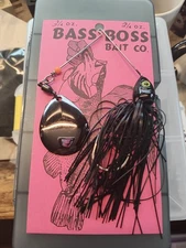 TWO BLACK BEAUTY 3/4 OZ BASS BOSS HOSS SINGLE SPIN THUMPER SPINNER BAITS