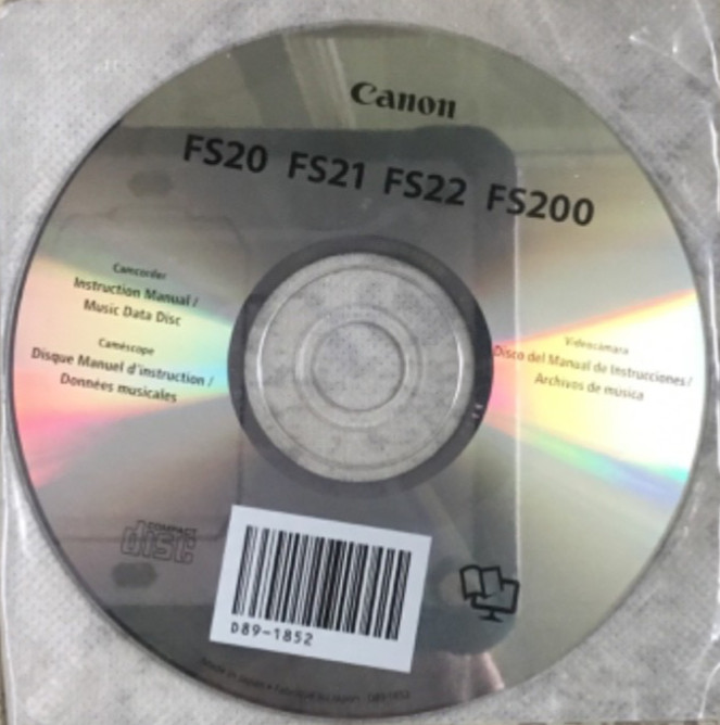 canon fs20 FS21 Fs22 FS 200 instruction manual cd
