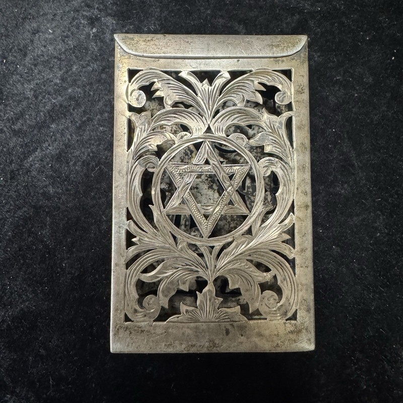 Star Of David Sterling Silver 925 Engraved Mexico Cigarette Case 78G