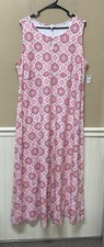 Talbots Women's 2X Jersey Maxi Dress Pink Stretch NWT