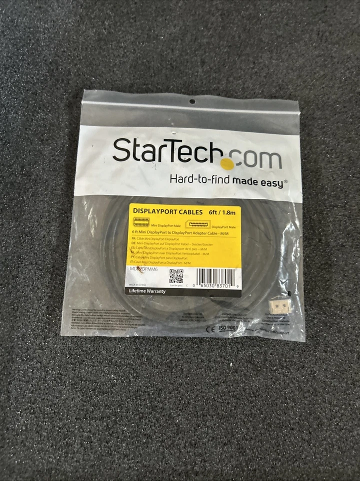 Lot of 2 StarTech.com 6ft Mini DisplayPort to DisplayPort Adaptor Cable-M/M - Image 4 of 4