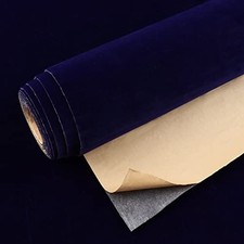 Velvet Fabric Wallpaper Peel and Stick Soft Felt Drawer Liners Dark Blue