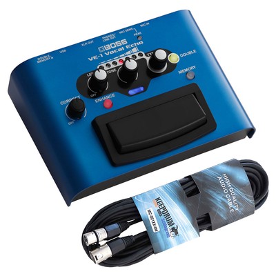 Boss VE-1 Vocal-Echo Effektgerät für Gesang mit keepdrum XLR-Kabel
