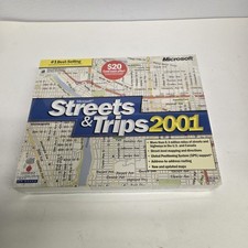 Vintage Microsoft Streets  Trips 2001 PC Software Program Brand, New Sealed