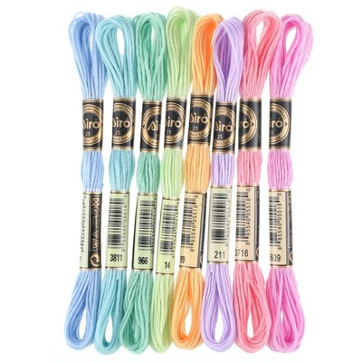 8 Skeins Macaroon Embroidery Thread 6 Ply Gradient Color 8.75 yards, 