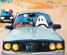 Jose Trujillo Art PRINT 16x20 Collectible Artist Painting Ghost Cop Chace