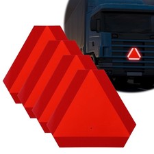 4 Pack Reflective Slow Moving Vehicle Signs - 14x16" Rust Proof Safety Triangles