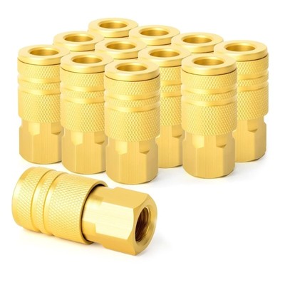 12pcs High Performances 1/4inch Air Hose Connectors for Pneumatic Equipment Tool