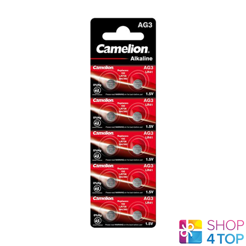 10 CAMELION AG3 LR736 ALKALINE BATTERIES LR41 392 G3 1.5V 10BL EXP 2026 ...