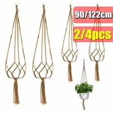 2/4Pack Plant Hanger Rope Macrame Hanging Planter Holder Basket Flower Pot Jute