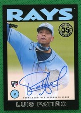 2021 Topps Update 1986 Black Parallel #86A-LP LUIS PATINO RC 71/199 Rays Rookie