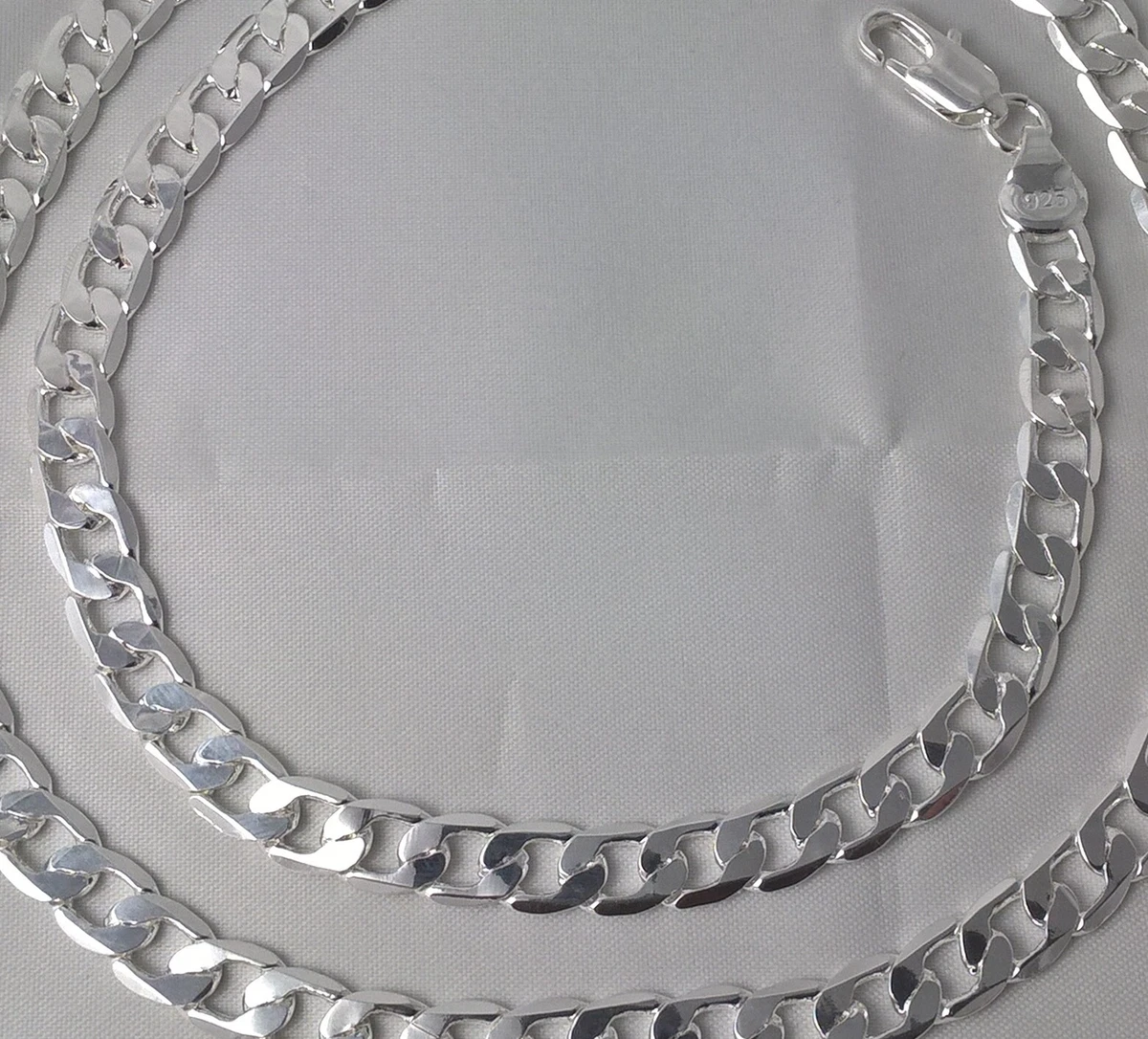 925 sterling silver Mens chain 24 inch Curb necklace long Italian 8mm wide 31 gs
