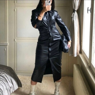 Leather Shirt Dress Outfit Zara Leather Look Dress ZARA WOMAN'S FAUX LEATHER Olive Green SHIRT DRESS Leather Shirt Dress Outfit Zara Leather Look Dress ZARA WOMAN'S FAUX LEATHER Olive Green SHIRT DRESS