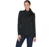 Laurie Felt Knit Long Sleeve Turtleneck Top - Black (XS)-