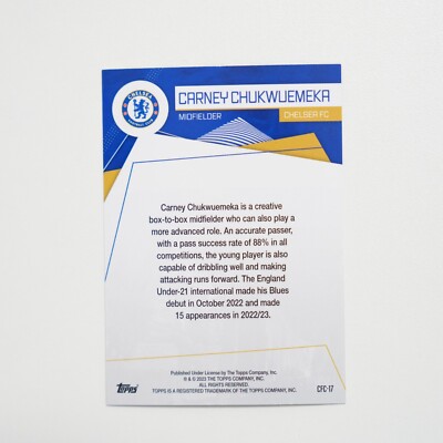 2023-24 Topps Chelsea FC Fan Set Blue /150 Carney Chukwuemek #CFC