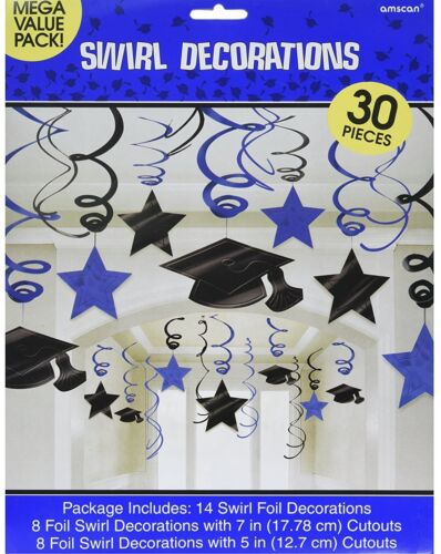 Graduation Swirl Decorations Amscan 30 Pieces New - Picture 1 of 2