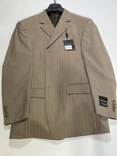 Mens Giorgio Cosani Tan Striped Wool Suit Size 40R NEW