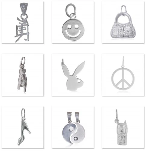 925 Sterling Silver Charm Pendant Italian Jewellery Gift Various designs