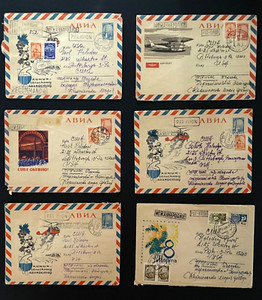 RUSSIA TO PITTSBURGH PA UNITED STATES 6 AIRMAIL 1960'S CACHET COVERS