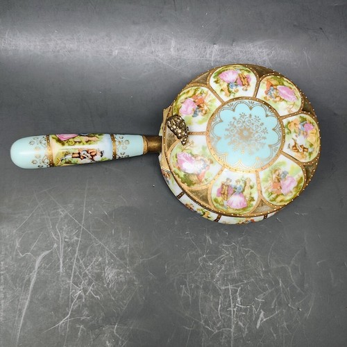 Splendido maggiordomo silenzioso porcellana con pannelli corteggiamento Arnart Royal Vienna NUOVO DI ZECCA - Foto 3 di 24