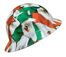 Mexican, MX Flag  Full Brim Hard Hat with with Fas-trac Suspension