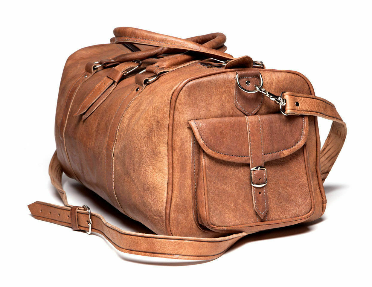 Bag Leather Duffle Men Travel Genuine Gym Luggage Overnight Vintage Mens Weekend