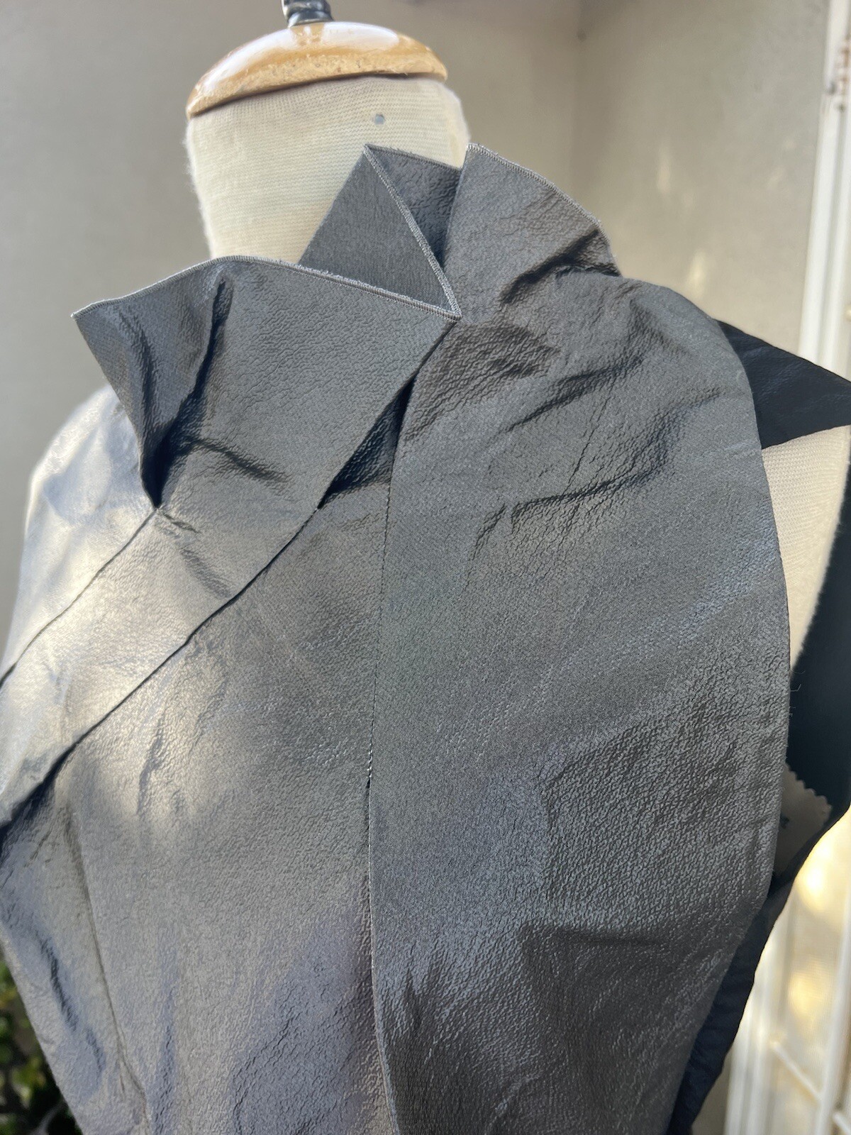 RM Avant-garde Dress Grey Black Silk Blend Short … - image 6