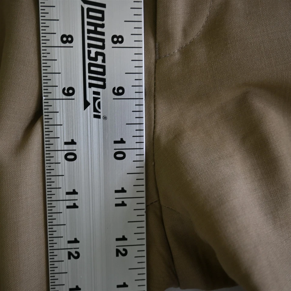 Pantalones de vestir Lauren Ralph Lauren 38x30 caqui total comodidad frente plano 100 % lana Foto 3 de 4