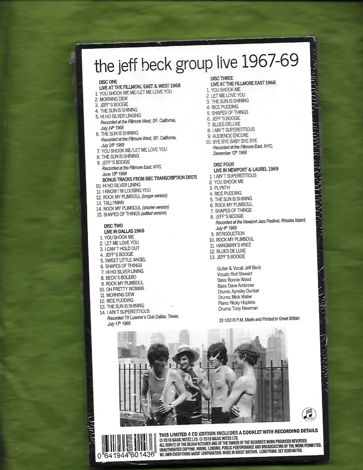 Jeff Beck Group Live (4) CD Import Box NEW Rod Stewart Limited Edition OL XA BW - Image 2 of 4