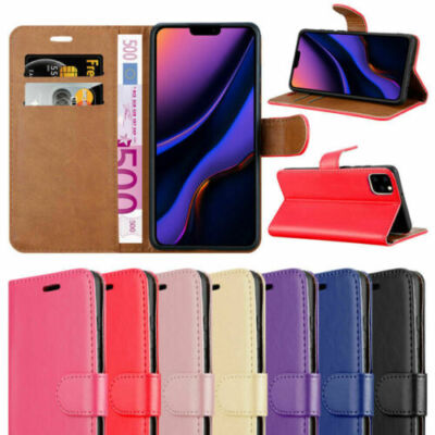 Flip Leder Handyhülle für iPhone 17 16 Pro Max 11 XR 14 7 8 XS SE Wallet Cover