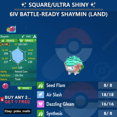   SHINY SHAYMIN   6IV TIMID | BATTLE-READY MYTHICAL | Pokemon Scarlet and Violet