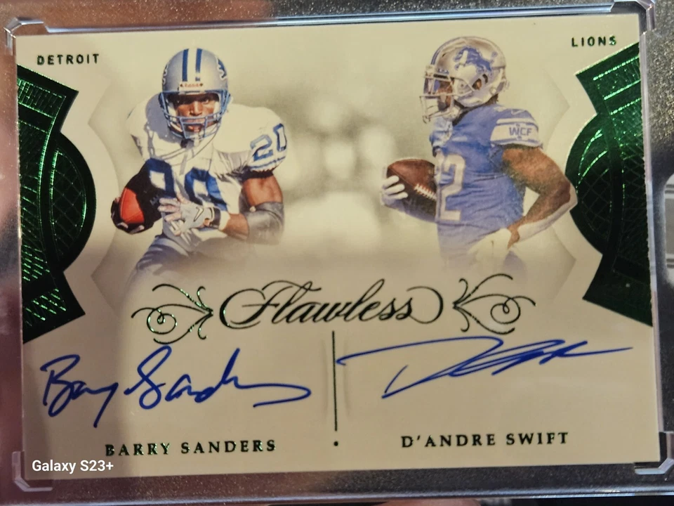 Flawless Barry Sanders D'Andre Swift 2020 doble automático caja blanca 1 de 1 - 746🔥🏈🏈 Foto 2 de 4
