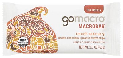 Gomacro Organic Macrobar Double Chocolate Peanut Butter Chip 2.3 Oz Pack Of 4