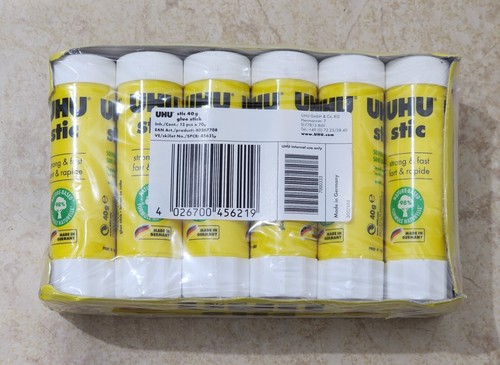 UHU Stic 45621 - 40g Glue Stick Pack of 12 Factory Sealed - Picture 2 of 4