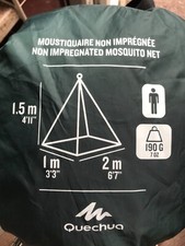 QUECHUA SINGLE PERSON MOSQUITO NET NON IMPREGNATED VGC SUPERB IN ORIGINAL BAG