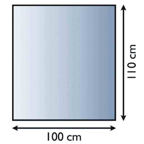 Glasbodenplatte 6 mm Rechteckig 100 x 110 OHNE FASE Funkenschutz Platte Kamin - Bild 1 von 1