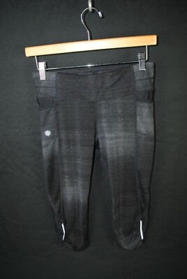 Athleta Icy Haze Be Free Knicker Workout Yoga Black Size XS |16'' Pockets