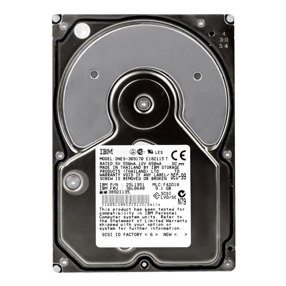 Hard Drive IBM 36L8648 25L1951 DNES-309170 9.1GB 7200RPM 68-pin SCSI 3.5" - Image 3 of 3