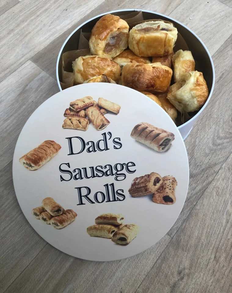 PERSONALISED LARGE SAUSAGE ROLL TIN gift FOR any name CHRISTMAS BIRTHDAY Present - Image 3 of 3