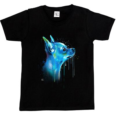 1 Tee Kinder Mädchen Aquarell Abstrakt Chihuahua Hund T-Shirt