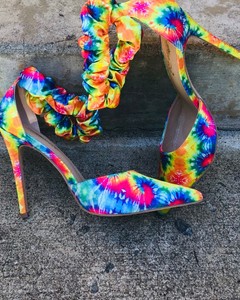 tie dye chunky heels