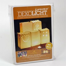 Deko Lichttüten, Mix Set 5x2 Herz,Sonne,Uni | Luminaria Leuchttüten Windlicht